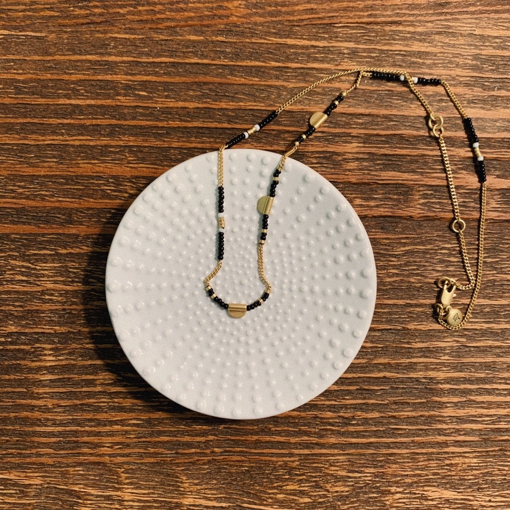 Madewell Black and Gold Mixed Texture Necklace